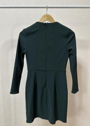 Темно-зелена міні сукня3 фото