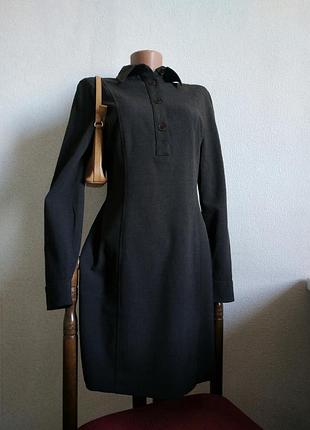 Платье коричневое мини рубашка xs s для выпускниц форма школьная