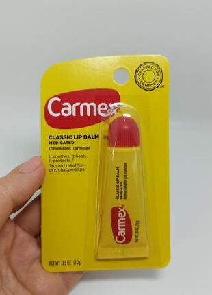 Carmex lip balm original spf15 бальзам для губ туба4 фото