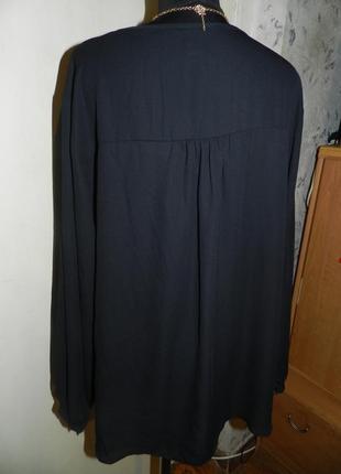 Женственная,чёрная блузка с воланом-жабо,большого размера,батал,h&m2 фото