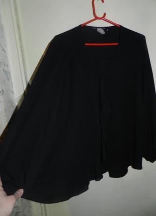 Женственная,чёрная блузка с воланом-жабо,большого размера,батал,h&m8 фото