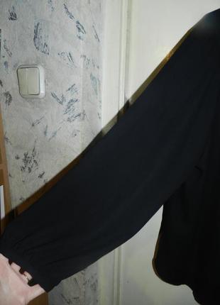 Женственная,чёрная блузка с воланом-жабо,большого размера,батал,h&m7 фото
