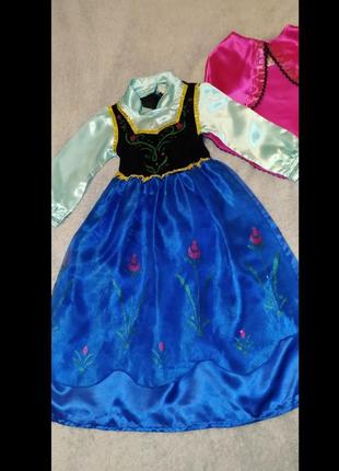 Карнавальний новорічний маскарадний костюм принцеса анна сестра ельзи крижане/холодне серце на 4, 5, 6 років