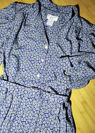 Berkerteх англия, винтажное ярко-синее платье в цветочный принт6 фото