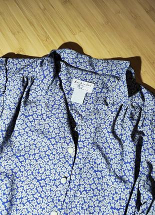 Berkerteх англия, винтажное ярко-синее платье в цветочный принт8 фото