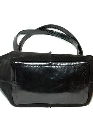Містка замшева шкіряна жіноча сумка-шопер і клатч.8 фото