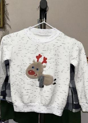 Новорічний теплий светрик з оленятком