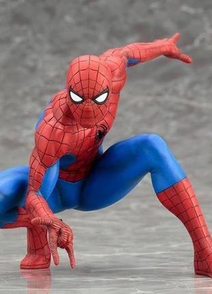 Фигурка человек паук 14 см на подставке, статуэтка spider-man из пвх пластика