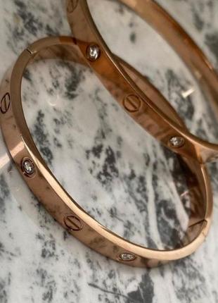 Браслет в стиле cartier love в золотом и в серебряном кольре медицинская сталь ювелирная сталь3 фото