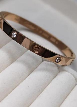 Браслет в стилі cartier love в золотому і в срібному кольрі медична сталь ювелірна сталь7 фото