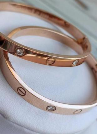 Браслет в стилі cartier love в золотому і в срібному кольрі медична сталь ювелірна сталь2 фото