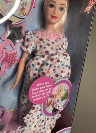 Лялька барбі вагітна  fashion doll  80094 фото