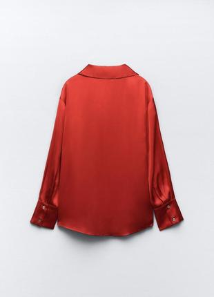 Сатиновая блуза zara размер 40 (l) 87412366015 фото