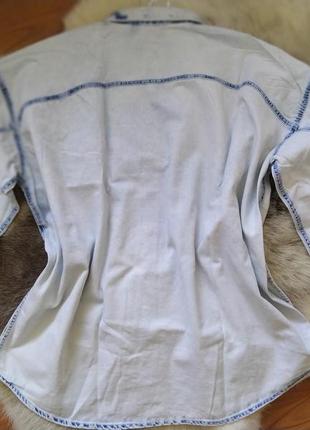 Рубашка джинсовка женская  небесным цветом3 фото