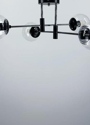 Стельова лофт люстра з прозорими плафонами в корпусі метал хром 709_1005