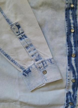 Рубашка джинсовка женская  небесным цветом4 фото
