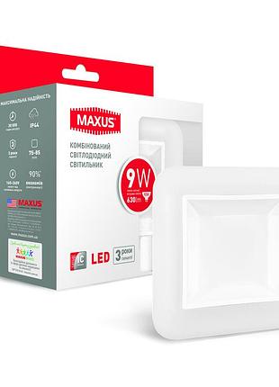 Розумний точковий світильник maxus 9w (змінна яскравість та колір) квадрат