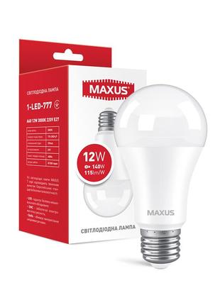 Світлодіодна лампа maxus 1-led-777 a60 12w 3000k 220v e27