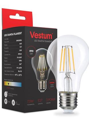 Світлодіодна лампа filament e27 7.5w 4100k/3000k