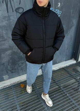 Мужская зимняя куртка черная до -20° - водоотталкивающая ткань4 фото