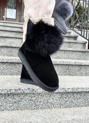 Натуралка зимние угги замша н ❄ натуральная кожа уггі шкіра на меху платформа