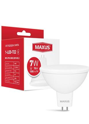 Лампа світлодіодна maxus 1-led-722 mr16 7w 4100k 220v gu5.3