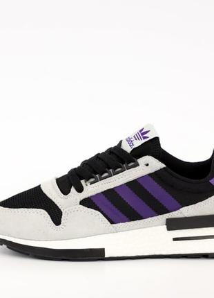 Adidas zx стильні жіночі кросівки адідас в сірому кольорі (весна-літо-осінь)😍