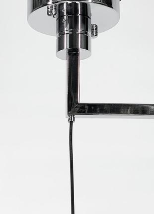 Регулюючий підвісний світильник в хромовому корпусі на 2 лампочки8 фото