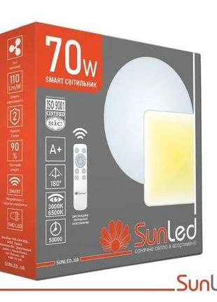 Стельовий світильник 70вт smart квадрат зі сріблом sunled sl-q01-s-400-70-l14 фото