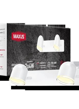 Спот светильник на 2 лампы maxus msl-01w 2x4w 4100k белый