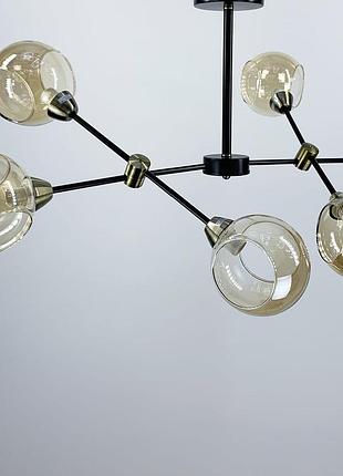 Стельова лофт люстра на 6 ламп з відкритим плафоном 347_498