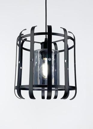 Подвесной светильник в стиле лофт с плафоном графит или янтарь.1 фото