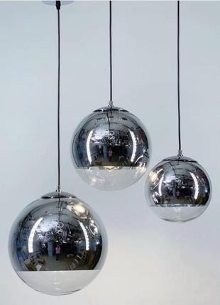 Подвесные светильники с серебряным напылением.1 фото
