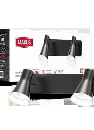 Спот світильник на 2 лампи maxus msl-02w 2x4w 4100k чорний