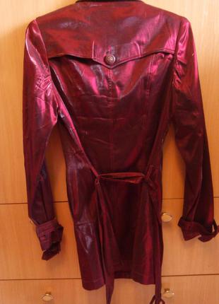 Распродажа!!!!оригинальное, модное пальто, плащ, тренч из органзы, бордовый, хит 2019-2020 2