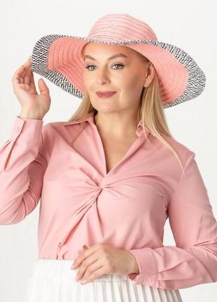 Женская розовая рубашка с драпировкой на груди от shein