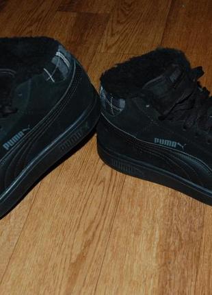 Кожаные кроссовки ботинки на меху 40 р puma1 фото