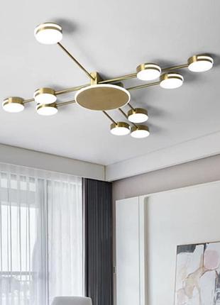 Стельова led люстра-супутник кольору латунь.