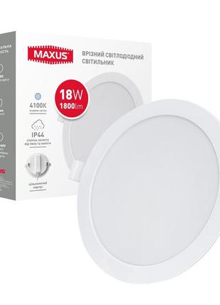 Врізний світлодіодний світильник 1-rdl-1841-ip maxus rdl 18w 4100k ip441 фото