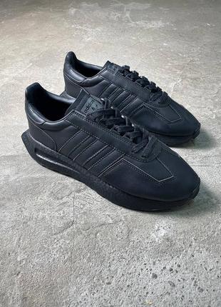 Мужские кожаные кроссовки adidas retropy e5 triple black