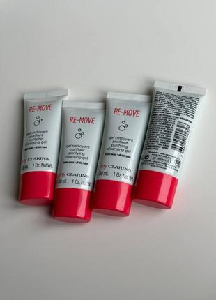 Очищувальний гель для обличчя clarins my clarins re-move purifying cleansing gel мініатюри по 30мл