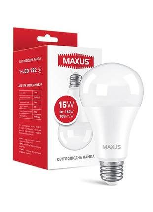 Led лампа maxus a70 15w 4100k 220v e27 (1-led-782)1 фото