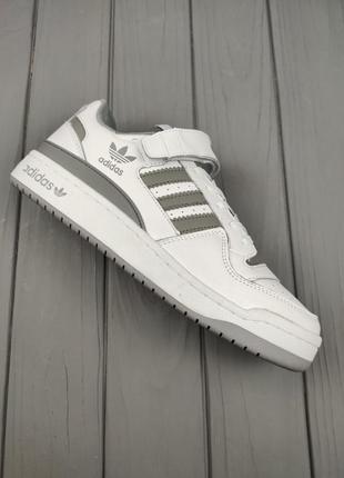 Adidas forum low white gray. copy5 фото