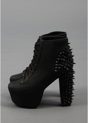 Ботильоны jeffrey campbell lita leather spike кожаные оригинал с шипами высокие каблук1 фото