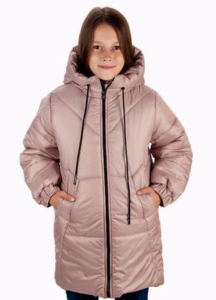 Зимова тепла куртка, зимовий пуховик для дівчинки, теплый зимний пуховик, куртка зимняя теплая1 фото