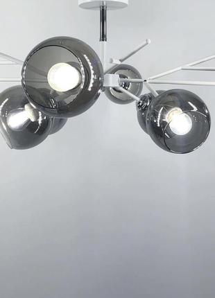 Стельова лофт люстра в білому корпусі на 8 ламп 697_981