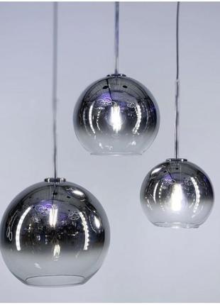 Серия подвесных светильников с глянцевым плафоном с хромированным напылением.