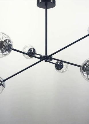 Стельова лофт люстра з прозорим плафоном і хромованою ниткою 336_482