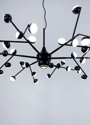 Світильник-молекула в чорному кольорі з вбудованими світлодіодами