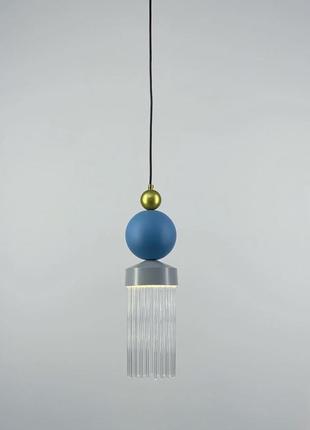 Оригінальний світильник masiero з блакитною фурнітурою2 фото